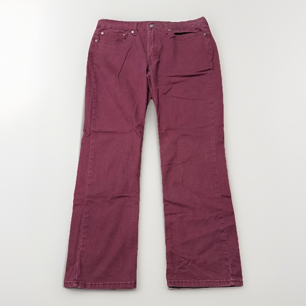 Levis 514 Pants Mens 35x30 (Fits 36x29) Red Straight Slacks Burgundy